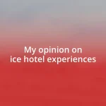 My opinion on ice hotel experiences